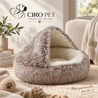CiroPet CozyNest™ – Cama 2 en 1 para Gatos y Perros Pequeños