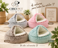 CiroPet CozyNest™ – Cama 2 en 1 para Gatos y Perros Pequeños
